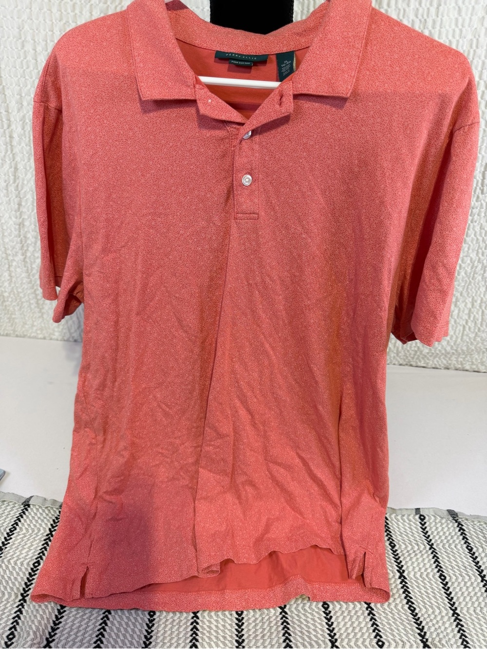 Perry Ellis Men's Coral Short Sleeve Polo